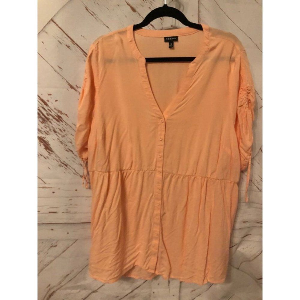 Torrid size 3 peach orange top Blouse